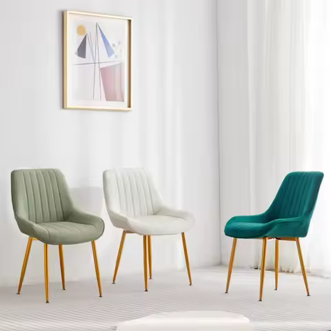 Lightweight Relaxing Dining Chairs Ergonomic Modern Leather Makeup Chairs Backrest Comfortable Silla