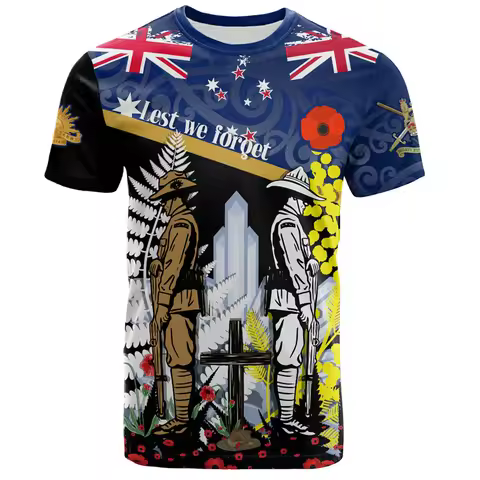 Fashion 3D Print New Zealand Maori With Silver Fern T Shirt For Men NZ Anzac Day Flag Maori Graphic 