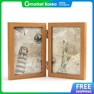 Foldable 2-Tier Double-Sided 4X6 Photo Frame Divided Story Frame Picture Frame Table Frame