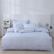 【家適居家】Hello Kitty-床罩兩用被四件組-蝴蝶藍-雙人