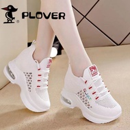 Plover Inner Heightening Summer Breathable Mesh White Shoes