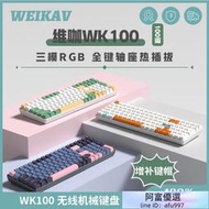 WEIKAV維咖 WK100客製化無線機械鍵盤 RGB背光 100鍵 熱插拔機械鍵盤 3模 有線 藍牙 2.4G
