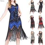 Retro Vintage Flapper Dress with Sequins and Tassel Women1920s Party Host Dress