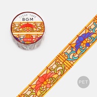 Clear tape BGM Japan - Colored glass with floral pattern - 1 meter cycle