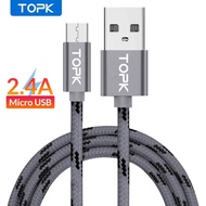 TOPK Micro USB Phone Cable For Redmi Xiaomi Samsung Realme Camera Nokia