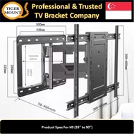 TV Bracket/Monitor Screen Universal Swivel Wall Mount/Double Arm Full Motion Up to 90 inch