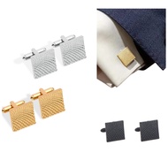 KEMEJA C08 2pc Shirt Buttons Classic Square Engraved Cufflink, French Cufflink Business Wedding