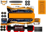 pola papercraft bus Mahendra trans MTI/lembaran papercraft bus skala 50 cod