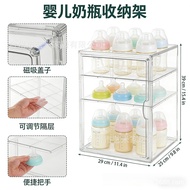 2026New baby bottle storage box, draining rack, food-grade desktop baby food bowl storage cabinet, p