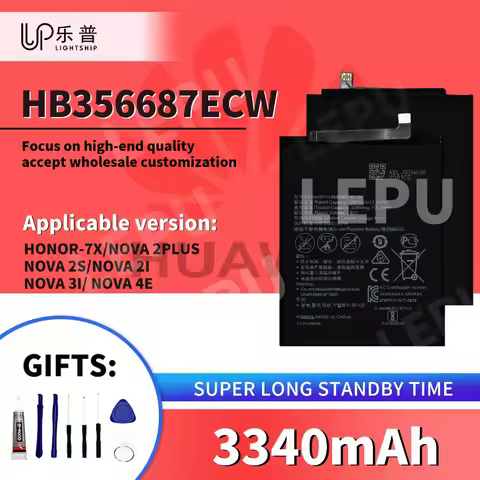HONOR-7X 3340mAh New Battery HB356687ECW HUAWEI NOVA 2S 2I 3I 4E + Tools Kits Phone Battery HB356687