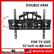 Universal Adjustable LED TV Wall Mount Tilt Bracket Double Arm 26 29 30 32 33 40 43 45 49 50 52 55 5
