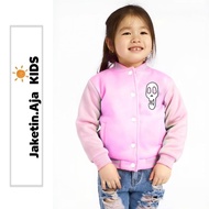Unisex KIDS Varsity Baseball Jacket (1 th - 18th) HARI KOO SHINBI HOUSE FLeece Button Bomber Jacket 