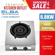 Elba 6.8kW Semi-Commercial Gas Stove Single Burner Table Gas Stove Cast Iron Burner EGS-K6081(SS)
