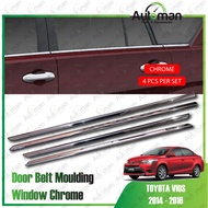 Window Trim Lining Chrome Toyota Vios 2014 - 2019 Door Belt Moulding Accessories