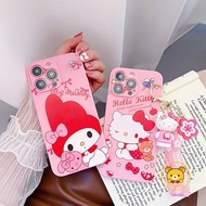 Hello Kitty Melody Keychain Pendant Case For Samsung Galaxy S10 4G S10 S9 S8 Plus S10+ S9+ S8+ S10E S7 Edge A8 Plus A9 A8 A7 2018 A6 Plus 2018 J8 2018 A7 A5 2017 Phone Case Cover