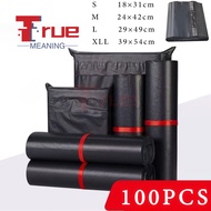 100pcs Black Express Bag Mail Envelope Package Bag Waterproof Shipping Courier Mail Pouch