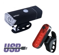 ไฟหน้าจักรยาน Machfally 180Lumens + ไฟท้ายจักรยาน VOLCANO (USB)