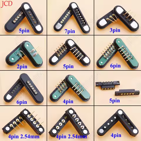 2A Pogo Pin 2P 3P 4P 5P 6P 7P Female Spring Loaded DC Power Socket Magnetic Connector