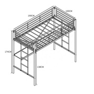 Loft Bed Frame Double Deck Bed Load-bearing Metal Stainless Steel Tube Bed Children Bed Iron Bed