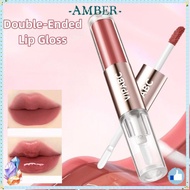AMBER Lipstick Tint, Glowy/Matte  Hydrating Lip Gloss,  Non-Sticky Double Headed Color Holding Lip M