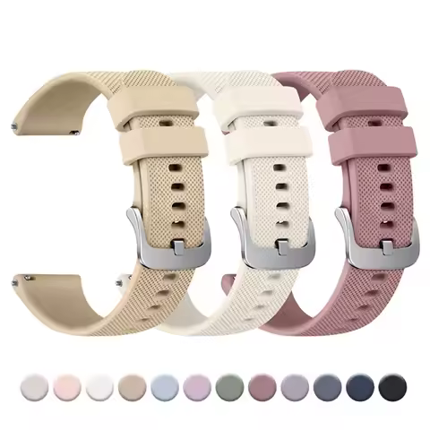 18mm Silicone Strap for Garmin Vivoactive 4S/3S/2S Venu2S/3S Band for Fossil Women's Gen 4/6 5E 42mm