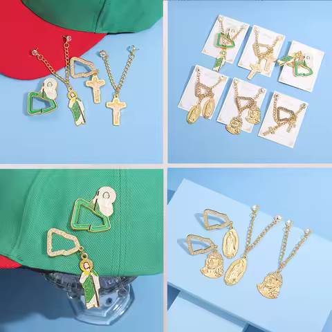 New Mexican Metal Badge Enamel Pins Creative Jesus Pendant Cowboy Hat Clip Badge Bag Pin Golf Cap Ba