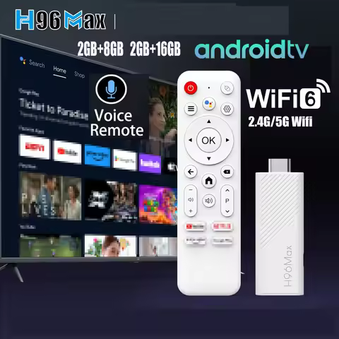 Android TV Stick Allwinner H313 Quad Core 4K Wifi6 BT Voice Assistant Remote Control Game Media Play