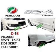 PERODUA BEZZA 2016-2019 DRIVE 68 BODY KIT D68 SKIRT SKIRTING FULL SET ABS BODYKIT VVT