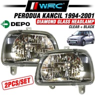 Depo Perodua Kancil 1994 - 2001 Diamond Glass Headlamp (Clear + Black)