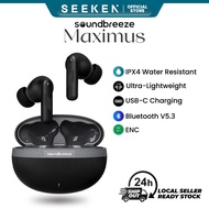 Seeken Soundbreeze Maximus TWS Bluetooth Earphone 40 Hours Playtime ENC Ultra Lightweight Earbud