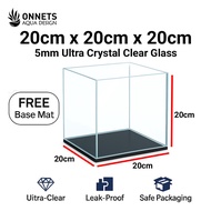 20x20x20cm (5mm) Ultra Crystal Clear Aquarium Tank | 92% Light Transmission