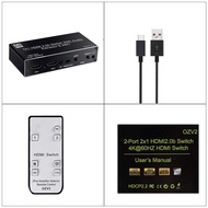 4K HDMI Switcher Audio Extractor 2 in 1 Out Selector with R/L+Toslink SPDIF+COAXIAL Audio out HDMI A