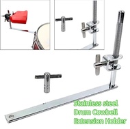 Stainless steel Drum Cowbell Extension Holder Cowbell Bracket Cowbell Fix  Extension Stand