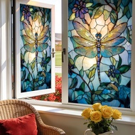 Dragonfly Water Ripple Window Film PVC Static Glass Window Cling Decal Home Decoration
