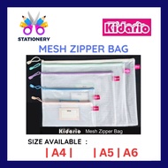 KIDARIO Mesh Zipper Bag with Name Card Pocket A4 / A5 / A6 / Pastel Color