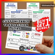 GCash Transaction Slip Pads, Load, Maya | Customized Store Name | Cash In Cash Out | Loading Station
