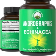 Andrographis + Echinacea Vegan Capsules - Made with Echinacea + Pure Andrographis Paniculata (Nilave