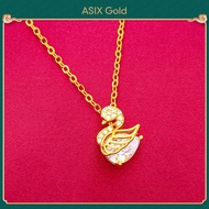ASIX GOLD Original Gold 916 Crystal SWAN Necklace Korean Fashion Swan Lucky Jewelry Gifts Emas Asli 916 Kalung Kristal Fashion Korea Angsa Lucky Jewelry Hadiah 水晶天鹅项链