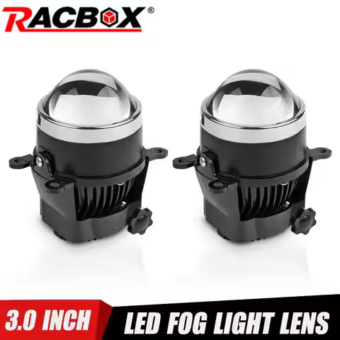 2pcs 3 Inch Bi-Led Projector Lens 6000K Hi-Lo Beam Driving Light Fog Lamp Lenses For Ford Honda Mits