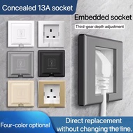 【In stock】13A Household Hidden Socket with Waterproof Cover Socket, Splash Resistant Socket/Stock, 4 Colors AYWR