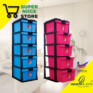 AppleLady 5 tier plastic storage drawer Storage Drawer clothes Plastic Box Drawer Almari Plastik Laci