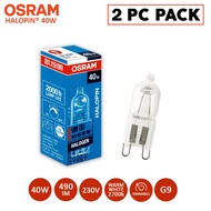 2 PC PACK | OSRAM G9 Halogen Halopin | 40W | 240V | G9 | 2 Pin | Warm White