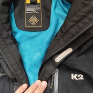 Jaket outdoor, goretex, waterproof, gorpcore, bahan tnf, hitam K2