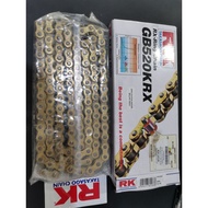 RK TAKASAGO CHAIN GB520 KRX RX-RING Chain 120L GOLD COLOUR <USE BELOW 750cc
