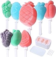 OFODE 9 Cavities Popsicles Molds for Kids, Ice Cream Mold with 15 Sticks, BPA-Free Cute Ice Pop Mold for Toddlers, Easy to Clean Popsicle Maker, Stackable Baby Popsicle Molds