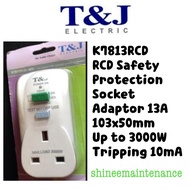 T&amp;J RCD Safety Protection Socket 13A K7813RCD