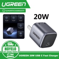 UGREEN 20W USB C Fast Charger PD 3.0 Wall Charger USB-C Power Adapter Foldable Plug