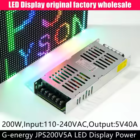 G-energy JPS200V5-A Slim 5V 40A 200W LED Display Power Supply 110/220V Input