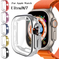 Screen Case For Apple Watch Series 8 Ultra 49mm Plating TPU Protective Bumper for Apple Watch Series 8 7 41mm 45mm Cover Frame