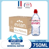 evian Natural Mineral Water Sports Cap (12 x 750ml Case)